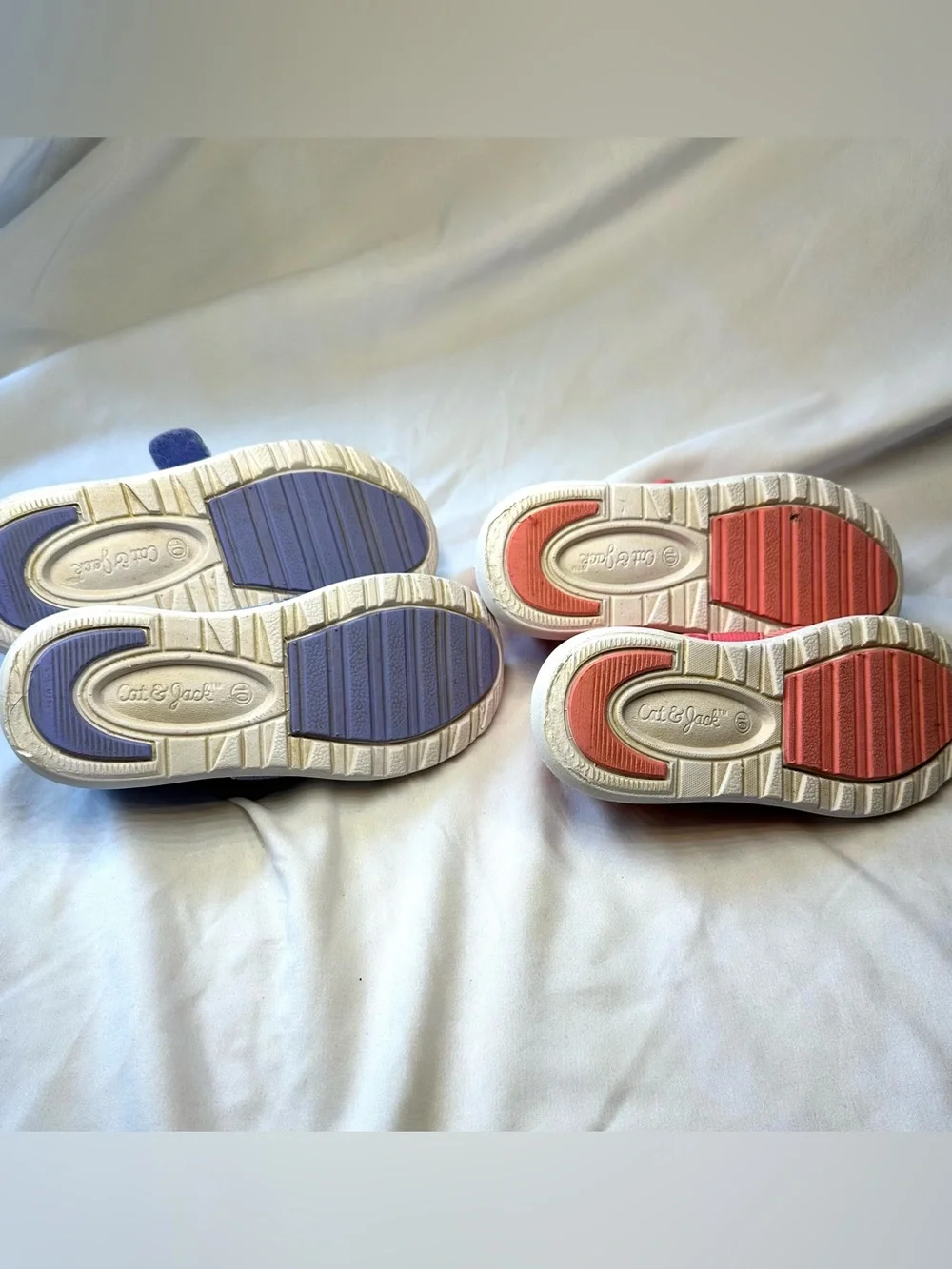 Two pairs of Kids Slip-On Mesh water shoes in Blue and Coral